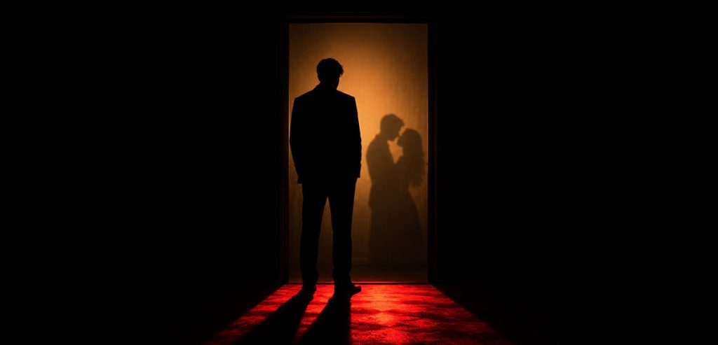 Silhouette maschile in controluce - bull significato nel cuckolding